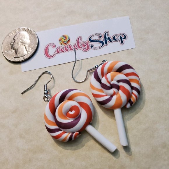 Swirl Lollipop Earrings - Picture 4 of 5